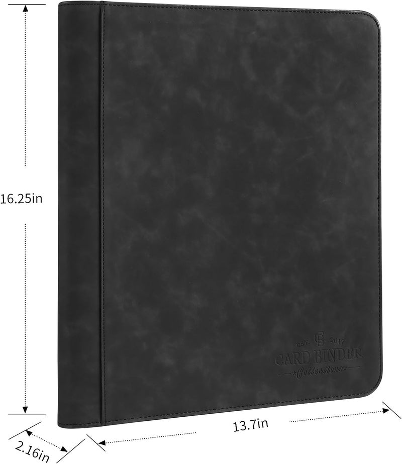 CARDBINDER Toploader Binder,Toploader Hard Cases, 9-Pocket Pages Sleeves Hold up 288 Cards.Toploader Card Binder with Sleeves for “3×4” Rigid，Card Holder(Black) - Image 2